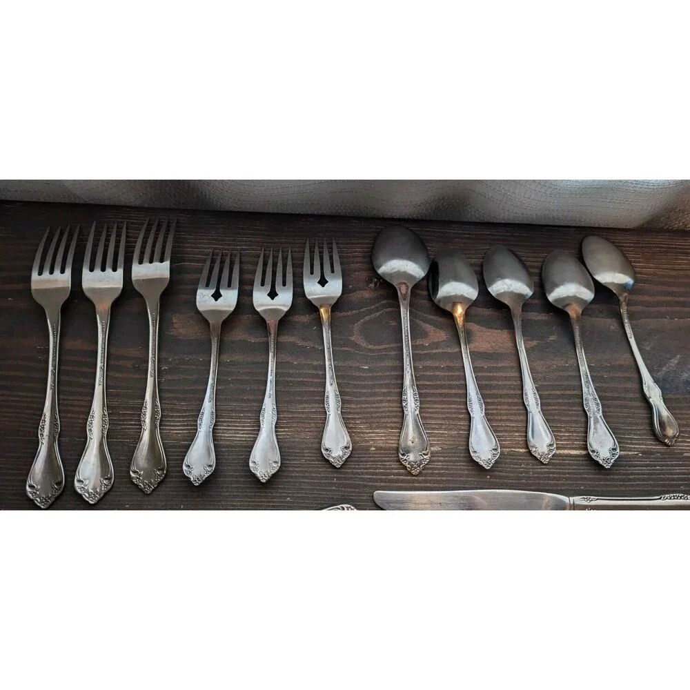 WM A Rogers Deluxe Oneida Ltd Mansfield Amadeus Stainless 19 Random Piece Set
